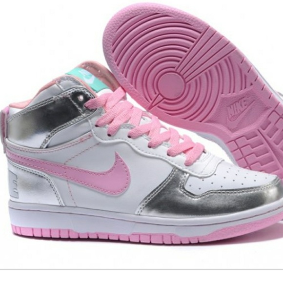 pink and silver nikes